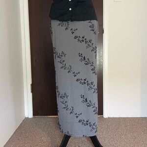 90a Garage Black Floral Maxi Skirt